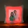 Red Led Square Cushion With Battery