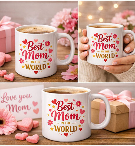 Best Mom in the World” coffee mug
