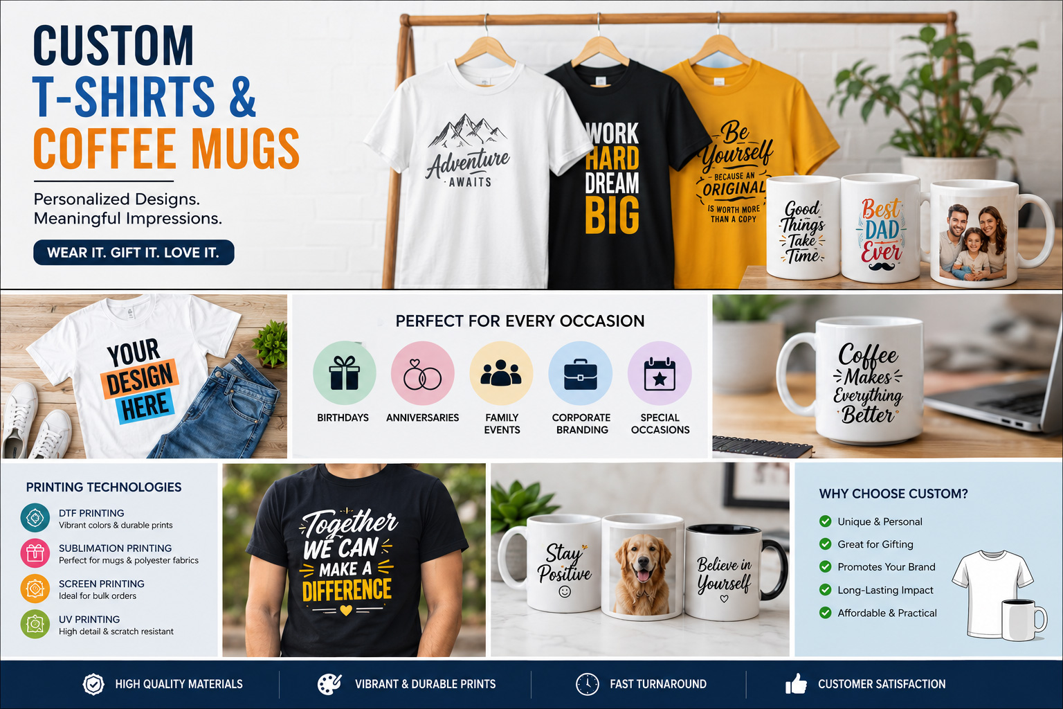 Custom T-Shirts & Coffee Mugs: The Perfect Way to Personalize Gifts and Grow Your Brand