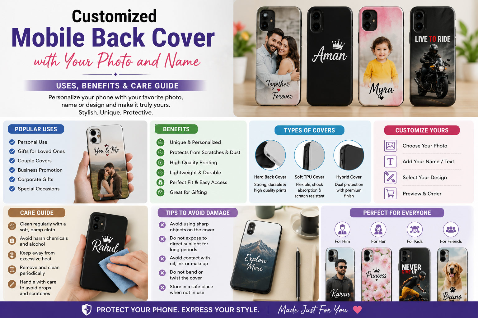 Customized Mobile Back Cover with Your Photo and Name: Uses, Benefits & Care Guide